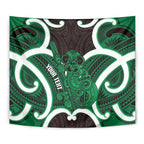 Kakariki Aotearoa Atua Tumatauenga Personalised Tapestry Maori God Of War Tiki With Taiaha