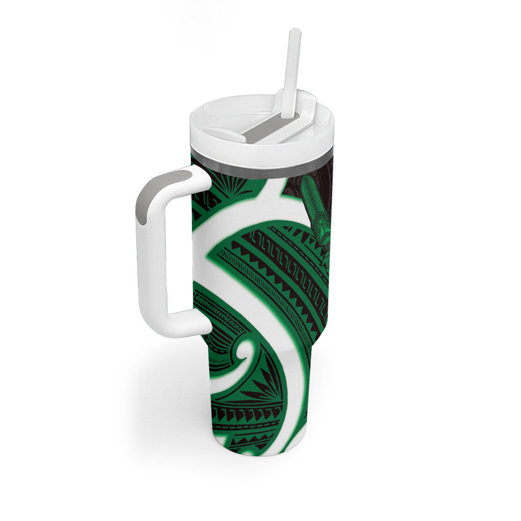 Kakariki Aotearoa Atua Tumatauenga Tumbler With Handle Maori God Of War Tiki With Taiaha