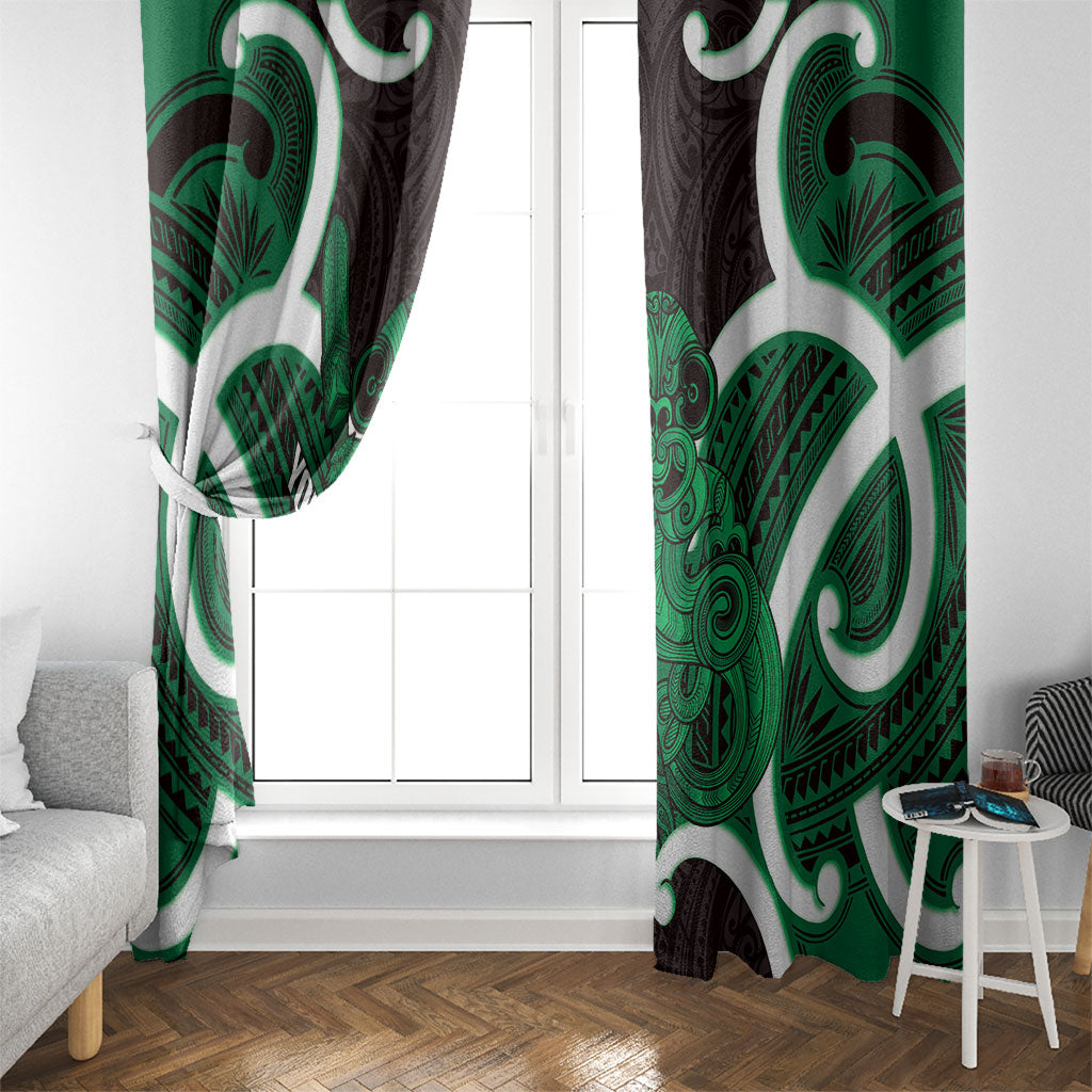 Kakariki Aotearoa Atua Tumatauenga Personalised Window Curtain Maori God Of War Tiki With Taiaha