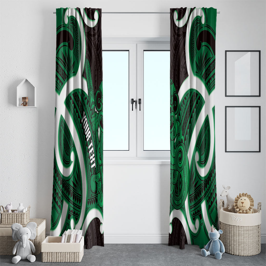 Kakariki Aotearoa Atua Tumatauenga Personalised Window Curtain Maori God Of War Tiki With Taiaha