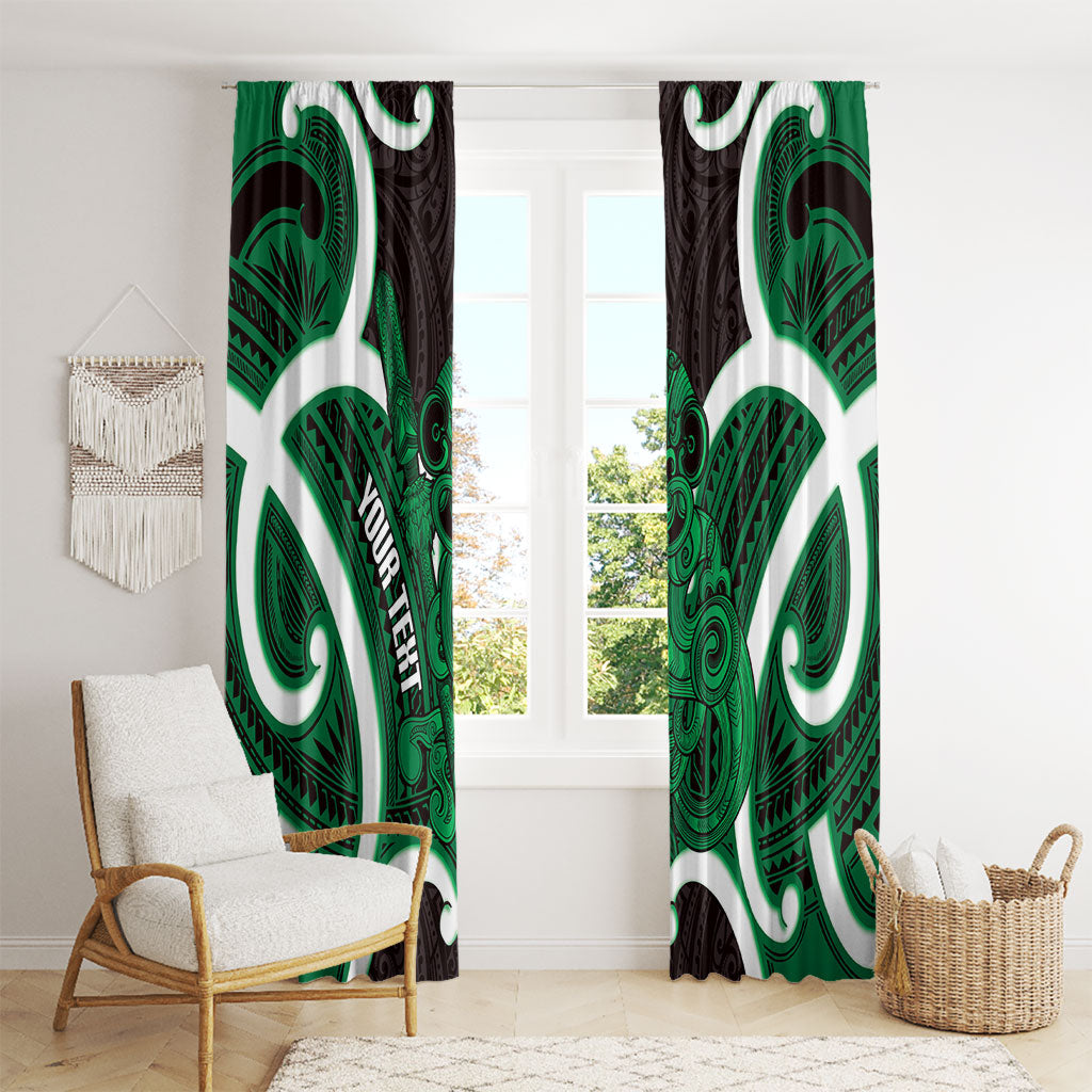 Kakariki Aotearoa Atua Tumatauenga Personalised Window Curtain Maori God Of War Tiki With Taiaha