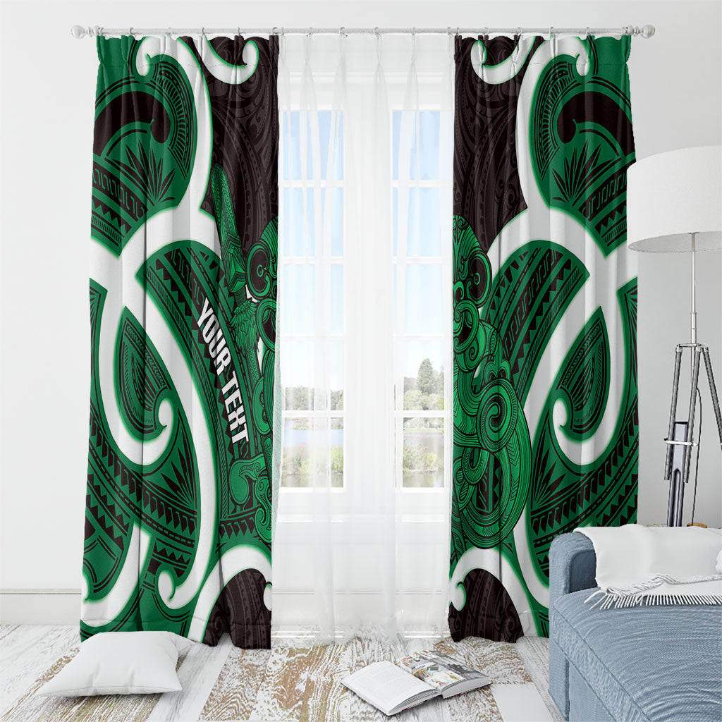 Kakariki Aotearoa Atua Tumatauenga Personalised Window Curtain Maori God Of War Tiki With Taiaha