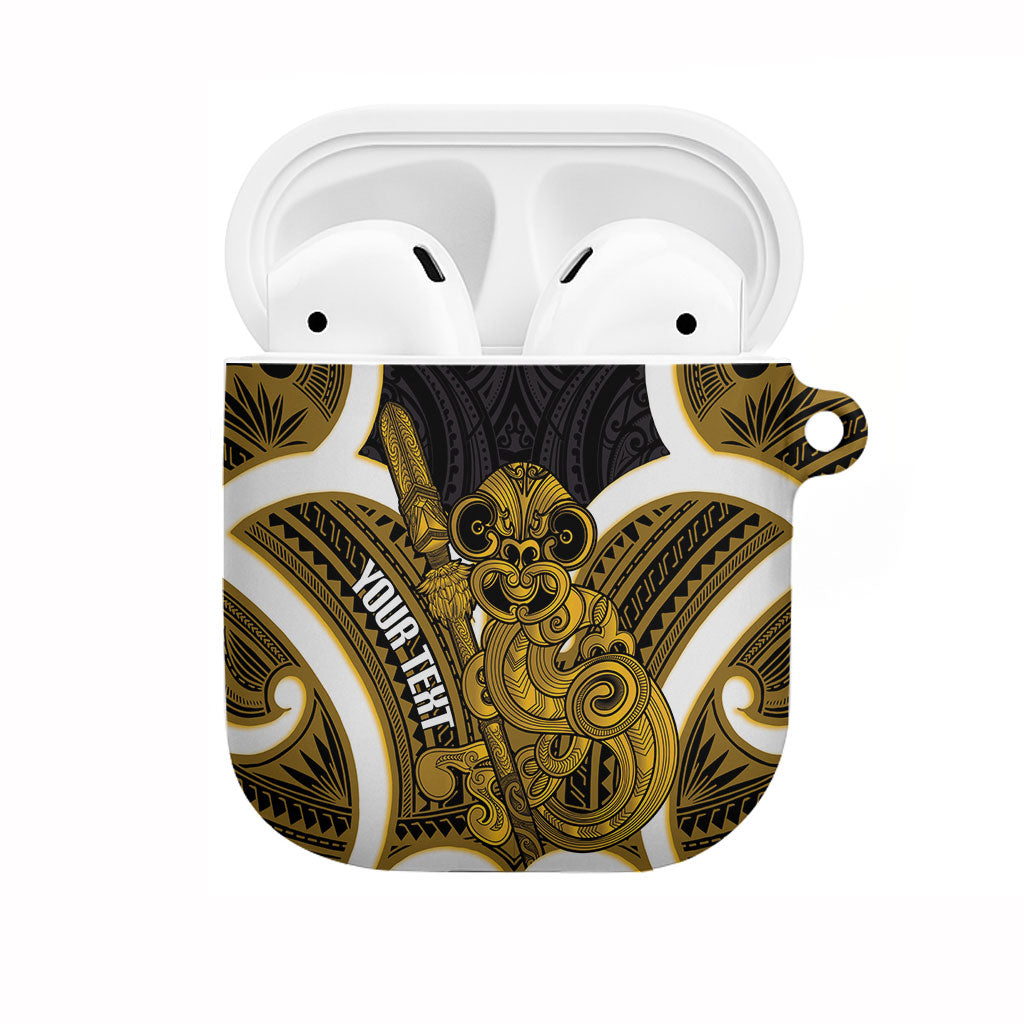 Kowhai Aotearoa Atua Tumatauenga Personalised AirPods Case Maori God Of War Tiki With Taiaha