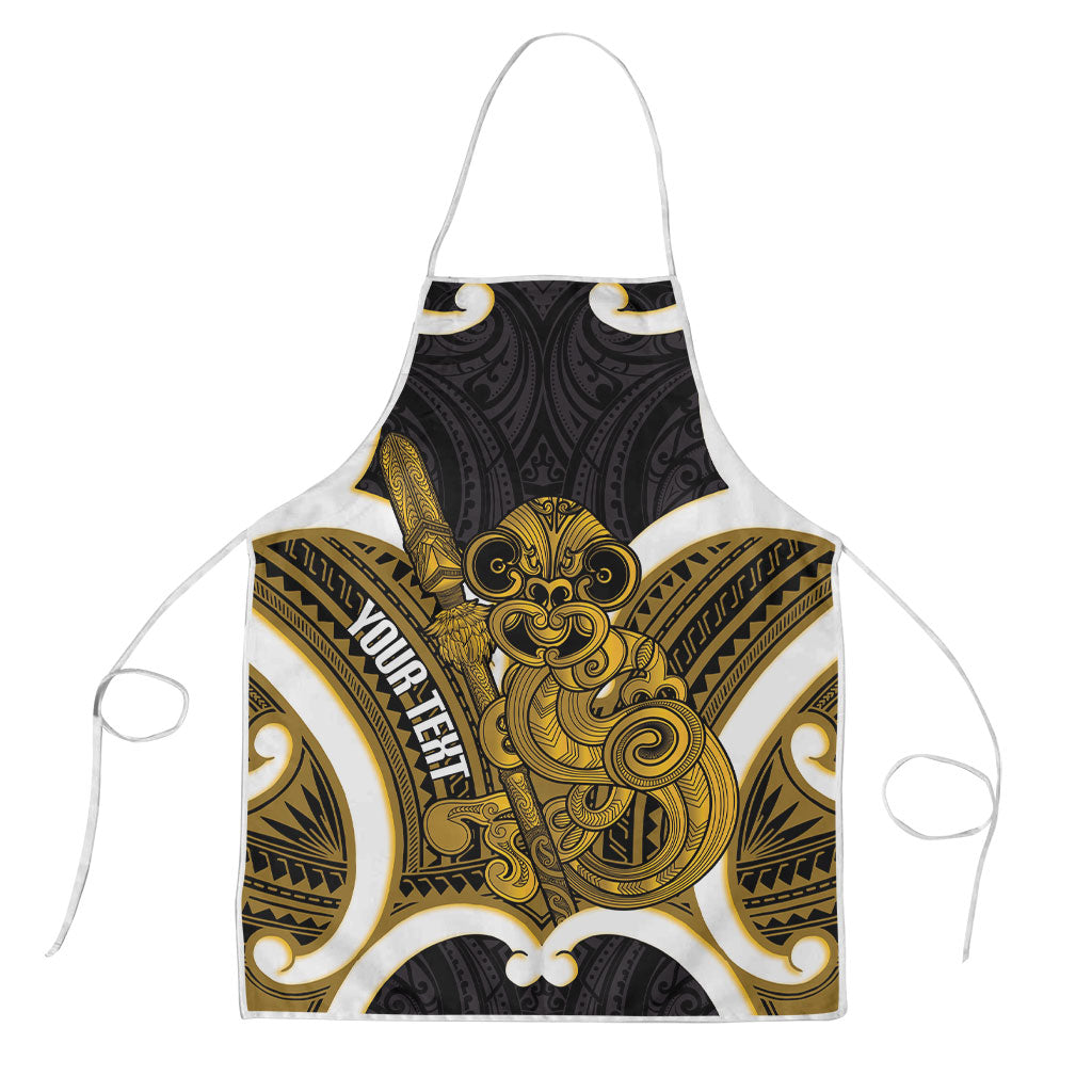 Kowhai Aotearoa Atua Tumatauenga Personalised Apron Maori God Of War Tiki With Taiaha