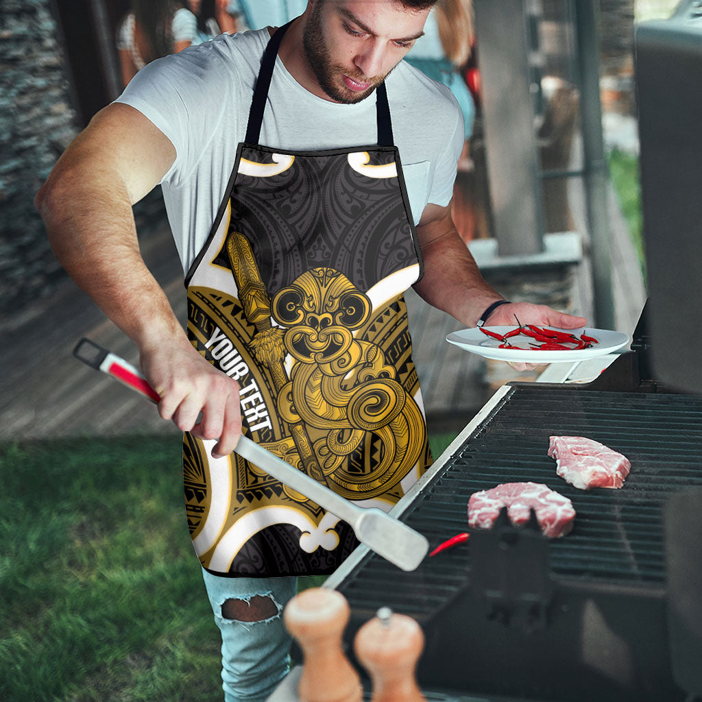 Kowhai Aotearoa Atua Tumatauenga Personalised Apron Maori God Of War Tiki With Taiaha