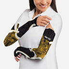 Kowhai Aotearoa Atua Tumatauenga Personalised Arm Sleeves Maori God Of War Tiki With Taiaha
