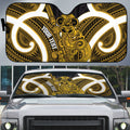 Kowhai Aotearoa Atua Tumatauenga Personalised Auto Sun Shade Maori God Of War Tiki With Taiaha
