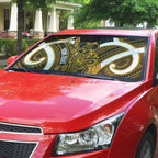 Kowhai Aotearoa Atua Tumatauenga Personalised Auto Sun Shade Maori God Of War Tiki With Taiaha