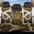 Kowhai Aotearoa Atua Tumatauenga Personalised Back Car Seat Cover Maori God Of War Tiki With Taiaha
