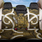 Kowhai Aotearoa Atua Tumatauenga Personalised Back Car Seat Cover Maori God Of War Tiki With Taiaha