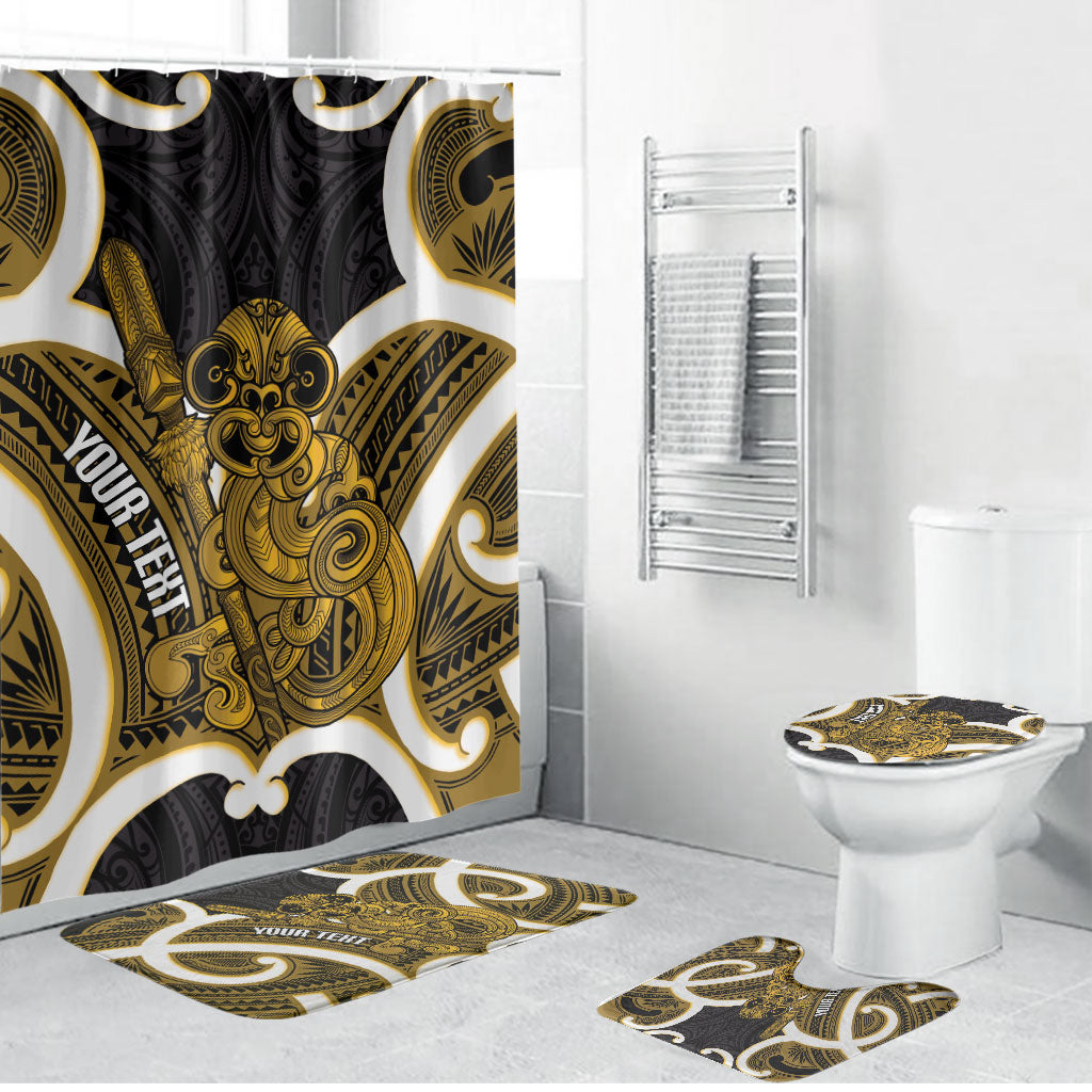 Kowhai Aotearoa Atua Tumatauenga Personalised Bathroom Set Maori God Of War Tiki With Taiaha