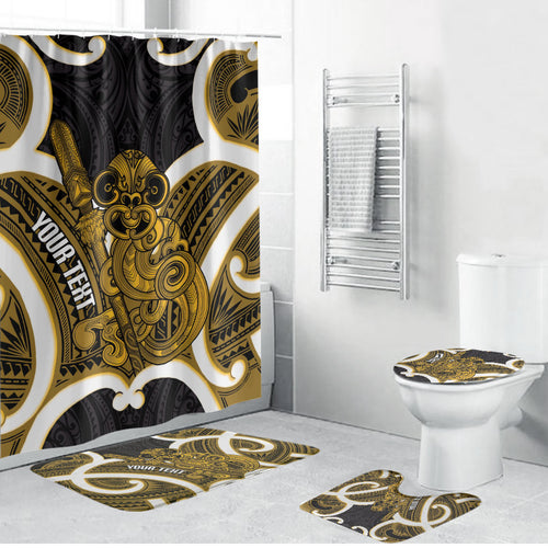 Kowhai Aotearoa Atua Tumatauenga Personalised Bathroom Set Maori God Of War Tiki With Taiaha