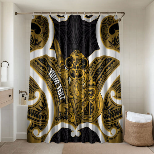 Kowhai Aotearoa Atua Tumatauenga Personalised Bathroom Set Maori God Of War Tiki With Taiaha