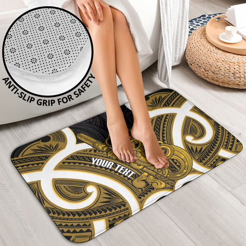Kowhai Aotearoa Atua Tumatauenga Personalised Bathroom Set Maori God Of War Tiki With Taiaha