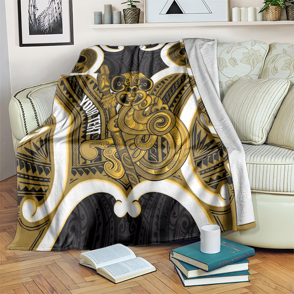 Kowhai Aotearoa Atua Tumatauenga Personalised Blanket Maori God Of War Tiki With Taiaha