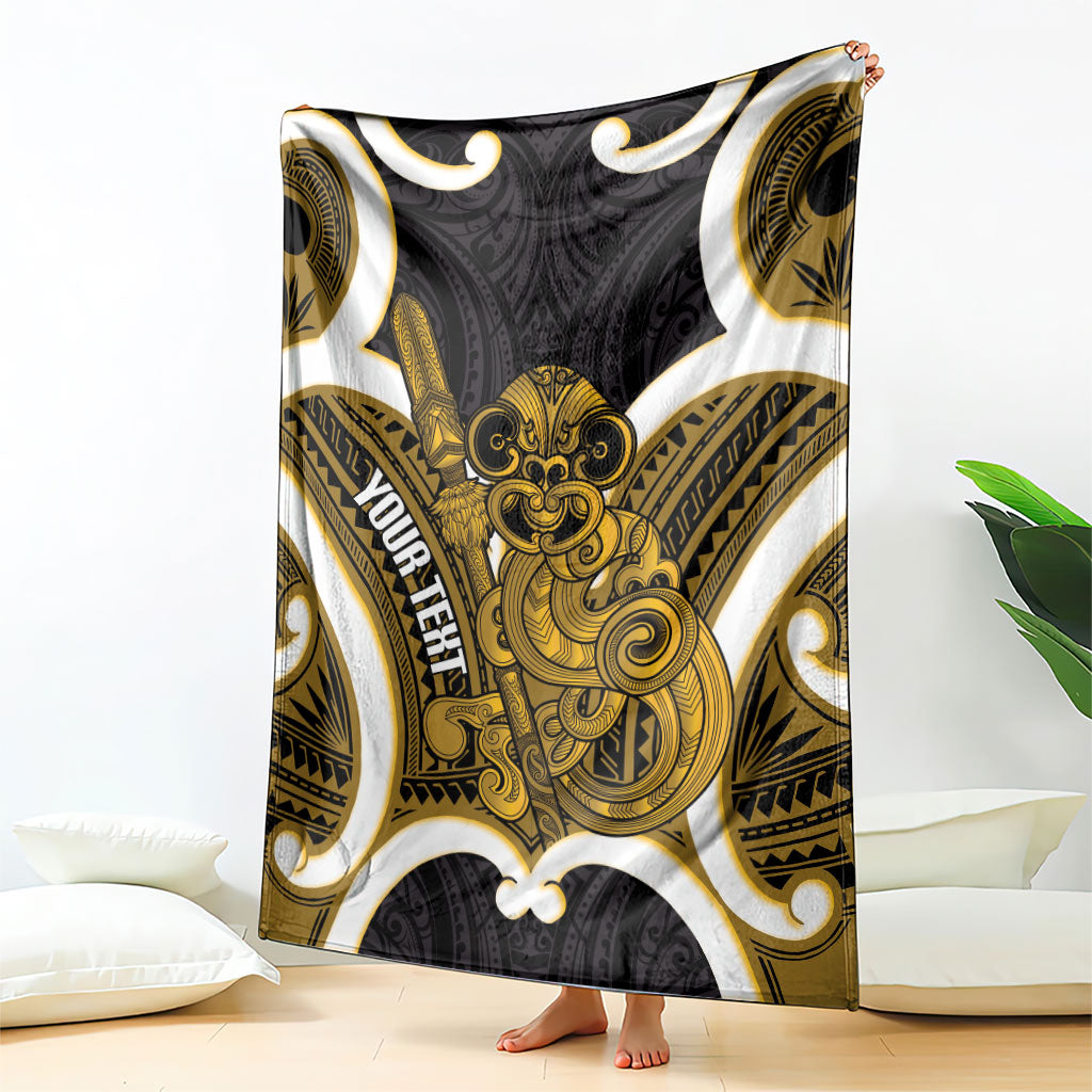 Kowhai Aotearoa Atua Tumatauenga Personalised Blanket Maori God Of War Tiki With Taiaha