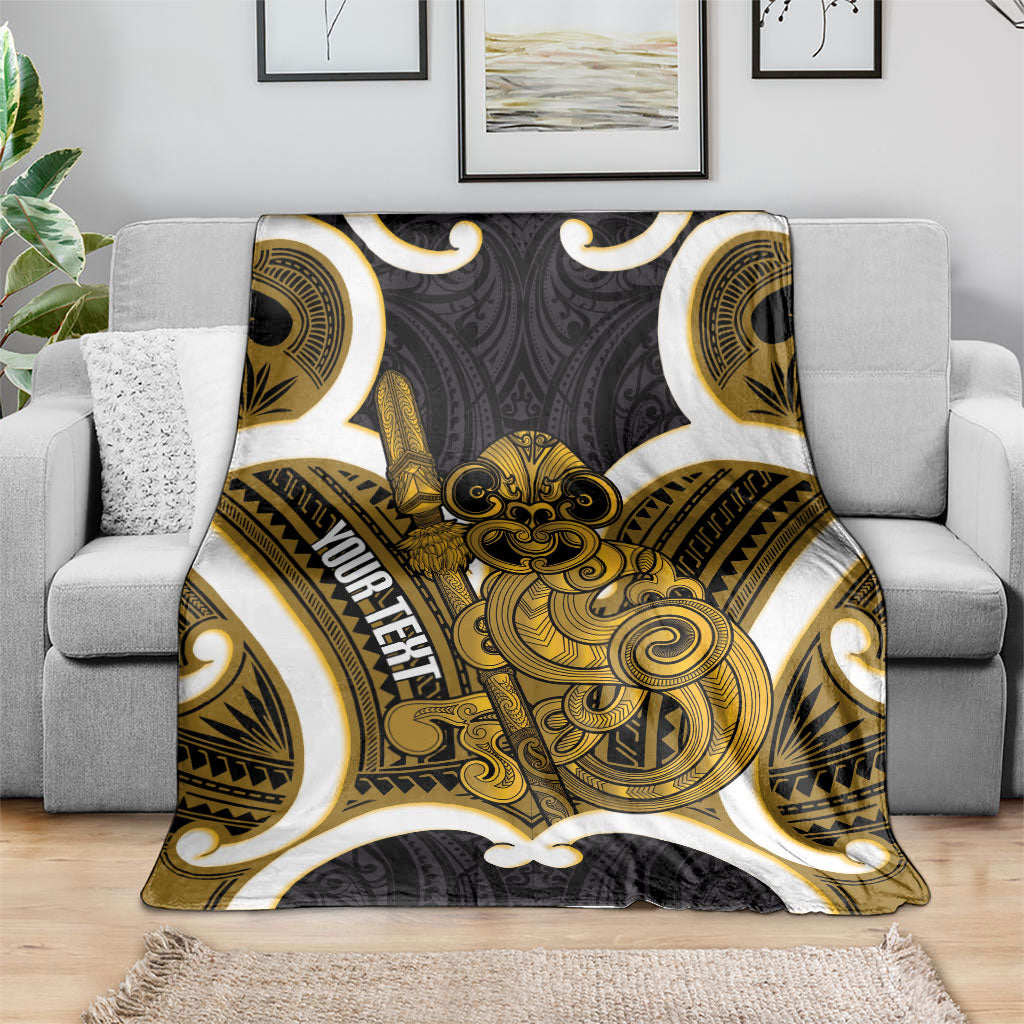 Kowhai Aotearoa Atua Tumatauenga Personalised Blanket Maori God Of War Tiki With Taiaha