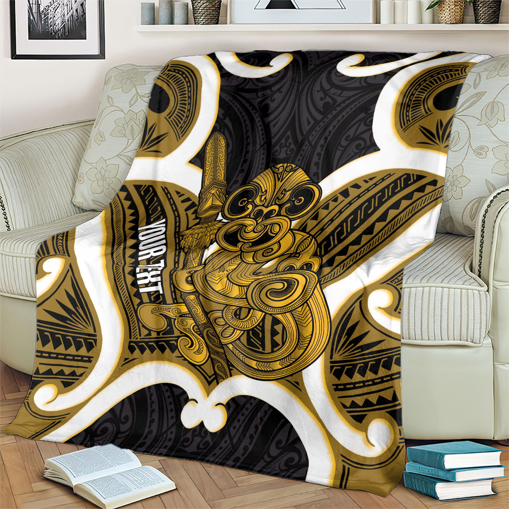 Kowhai Aotearoa Atua Tumatauenga Personalised Blanket Maori God Of War Tiki With Taiaha