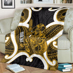 Kowhai Aotearoa Atua Tumatauenga Personalised Blanket Maori God Of War Tiki With Taiaha