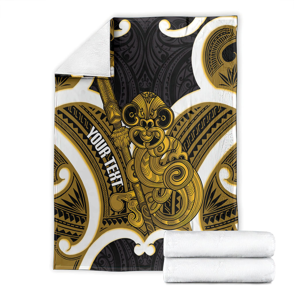 Kowhai Aotearoa Atua Tumatauenga Personalised Blanket Maori God Of War Tiki With Taiaha