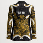 Kowhai Aotearoa Atua Tumatauenga Personalised Blazer Maori God Of War Tiki With Taiaha