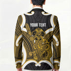 Kowhai Aotearoa Atua Tumatauenga Personalised Blazer Maori God Of War Tiki With Taiaha