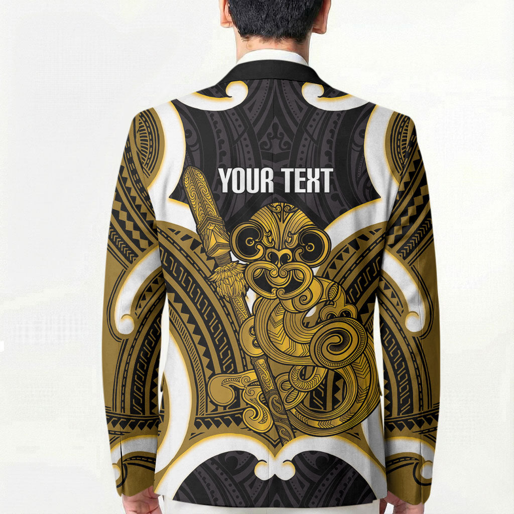 Kowhai Aotearoa Atua Tumatauenga Personalised Blazer Maori God Of War Tiki With Taiaha