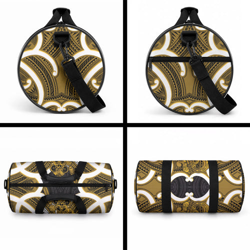 Kowhai Aotearoa Atua Tumatauenga Personalised Duffle Bag Maori God Of War Tiki With Taiaha