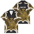 Kowhai Aotearoa Atua Tumatauenga Personalised Family Matching Summer Maxi Dress and Hawaiian Shirt Maori God Of War Tiki With Taiaha