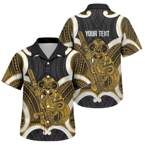 Kowhai Aotearoa Atua Tumatauenga Personalised Family Matching Summer Maxi Dress and Hawaiian Shirt Maori God Of War Tiki With Taiaha