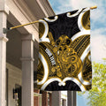 Kowhai Aotearoa Atua Tumatauenga Personalised Garden Flag Maori God Of War Tiki With Taiaha
