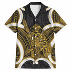 Kowhai Aotearoa Atua Tumatauenga Personalised Hawaiian Shirt Maori God Of War Tiki With Taiaha