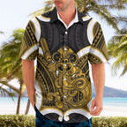 Kowhai Aotearoa Atua Tumatauenga Personalised Hawaiian Shirt Maori God Of War Tiki With Taiaha