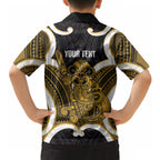 Kowhai Aotearoa Atua Tumatauenga Personalised Hawaiian Shirt Maori God Of War Tiki With Taiaha