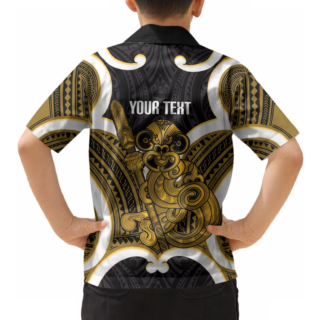 Kowhai Aotearoa Atua Tumatauenga Personalised Hawaiian Shirt Maori God Of War Tiki With Taiaha