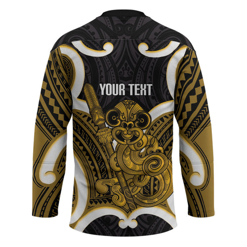 Kowhai Aotearoa Atua Tumatauenga Personalised Hockey Jersey Maori God Of War Tiki With Taiaha