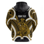 Kowhai Aotearoa Atua Tumatauenga Personalised Hoodie Maori God Of War Tiki With Taiaha