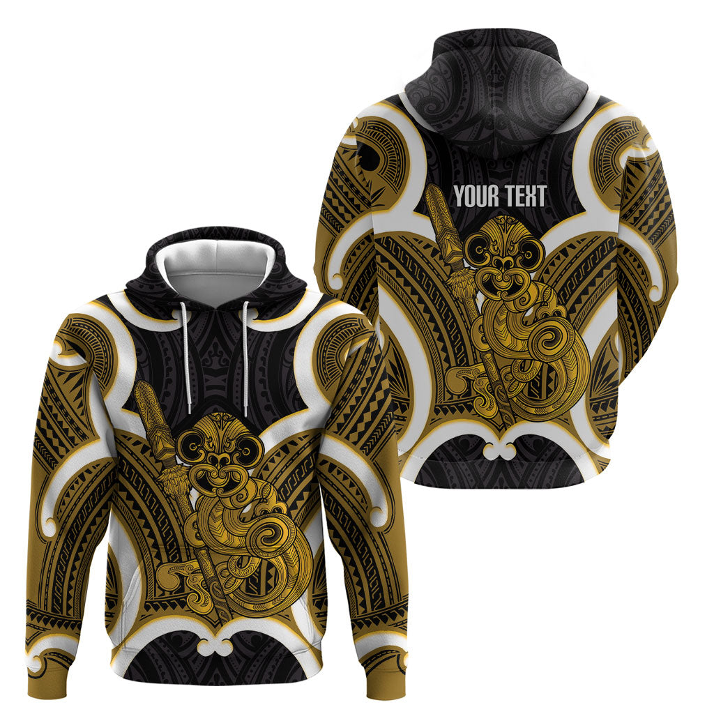Kowhai Aotearoa Atua Tumatauenga Personalised Hoodie Maori God Of War Tiki With Taiaha