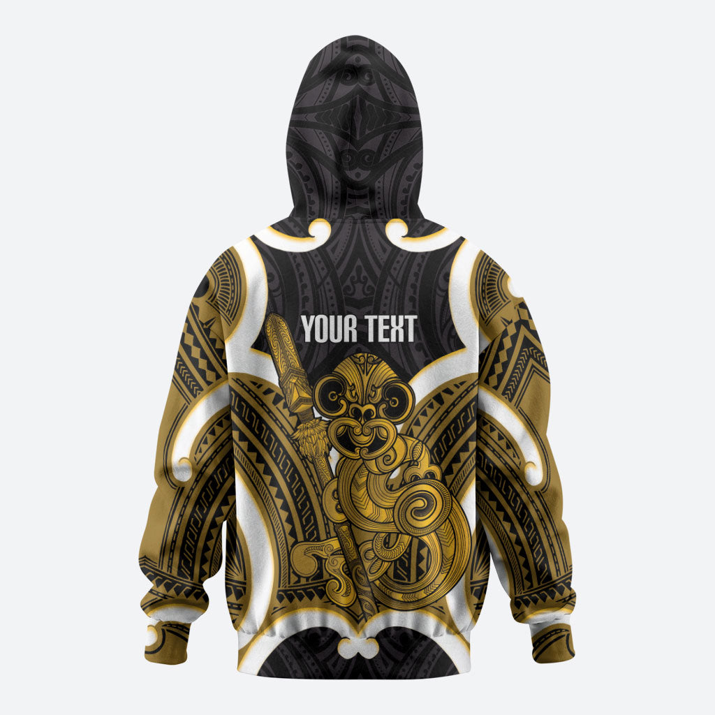 Kowhai Aotearoa Atua Tumatauenga Personalised Hoodie Maori God Of War Tiki With Taiaha