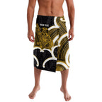 Kowhai Aotearoa Atua Tumatauenga Personalised Lavalava Maori God Of War Tiki With Taiaha
