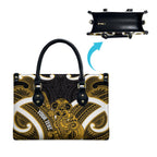 Kowhai Aotearoa Atua Tumatauenga Personalised Leather Bag Maori God Of War Tiki With Taiaha