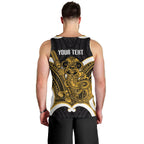 Kowhai Aotearoa Atua Tumatauenga Personalised Men Tank Top Maori God Of War Tiki With Taiaha