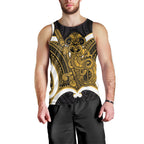 Kowhai Aotearoa Atua Tumatauenga Personalised Men Tank Top Maori God Of War Tiki With Taiaha
