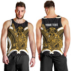 Kowhai Aotearoa Atua Tumatauenga Personalised Men Tank Top Maori God Of War Tiki With Taiaha