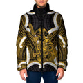 Kowhai Aotearoa Atua Tumatauenga Personalised Padded Jacket Maori God Of War Tiki With Taiaha