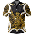 Kowhai Aotearoa Atua Tumatauenga Personalised Polo Shirt Maori God Of War Tiki With Taiaha