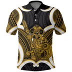 Kowhai Aotearoa Atua Tumatauenga Personalised Polo Shirt Maori God Of War Tiki With Taiaha