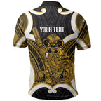 Kowhai Aotearoa Atua Tumatauenga Personalised Polo Shirt Maori God Of War Tiki With Taiaha