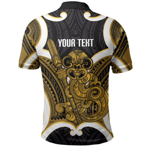 Kowhai Aotearoa Atua Tumatauenga Personalised Polo Shirt Maori God Of War Tiki With Taiaha