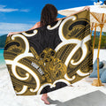 Kowhai Aotearoa Atua Tumatauenga Personalised Sarong Maori God Of War Tiki With Taiaha